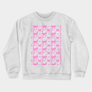 Hot Pink Ribbons and bows in watercolor. Crewneck Sweatshirt